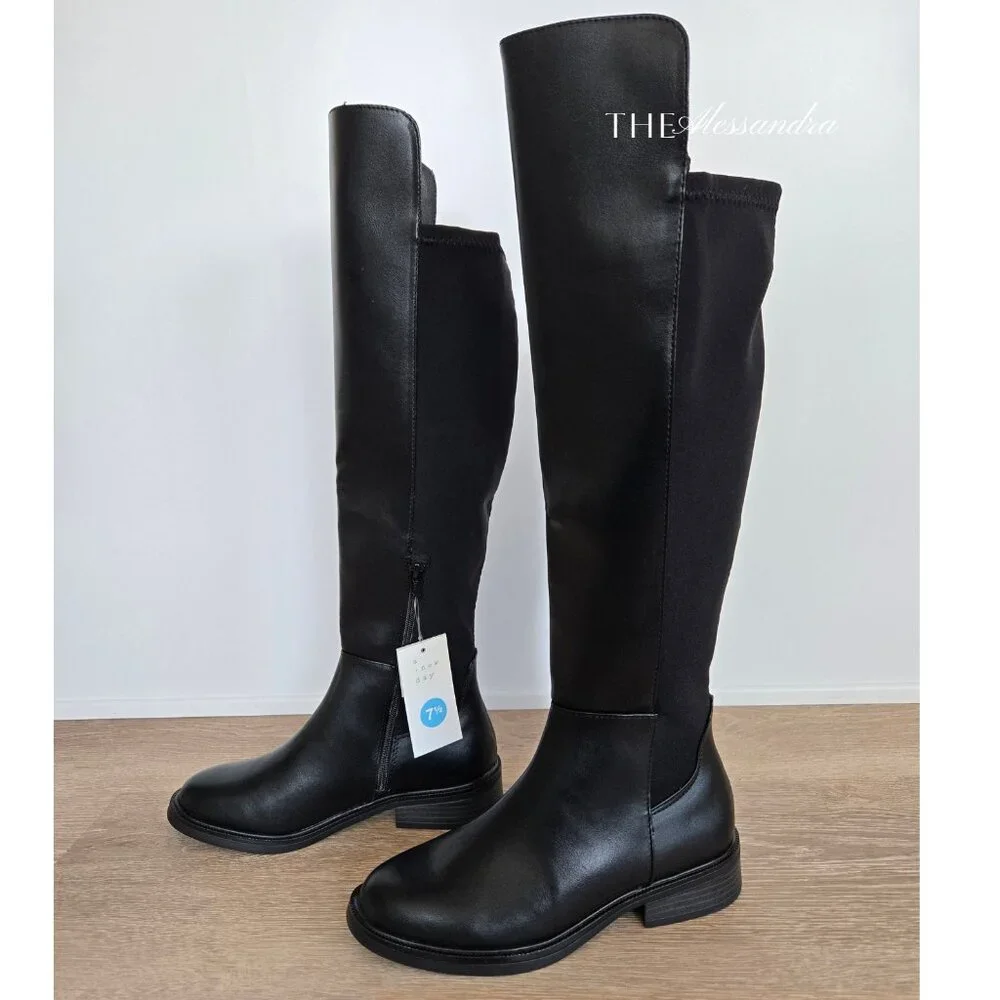 Black Boots Women’s Size 7.5 Memory Foam Insole New in Box Tall